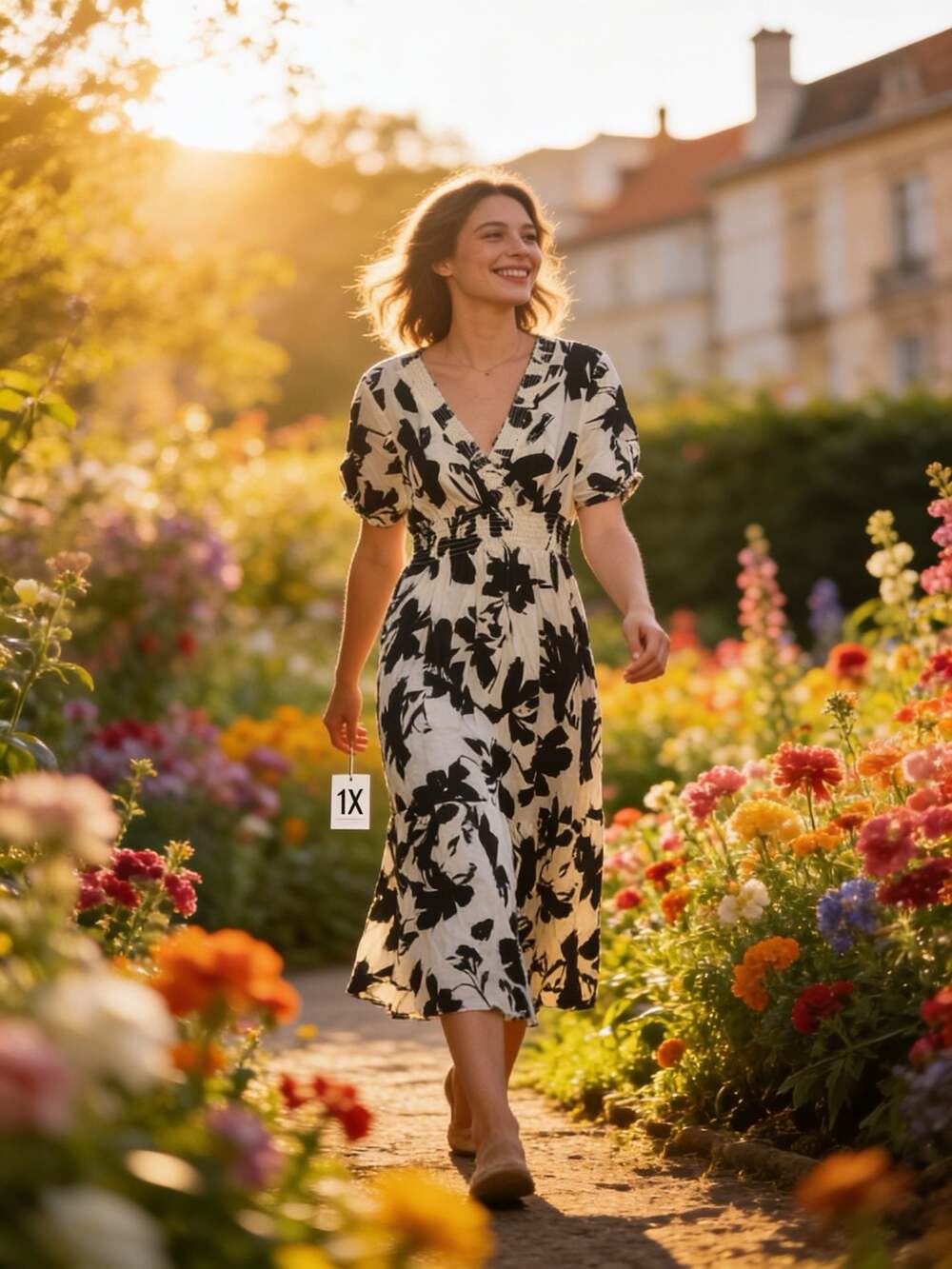 SIEANE Women's summer floral holiday style V-neck fashion dress L-4X - .com,